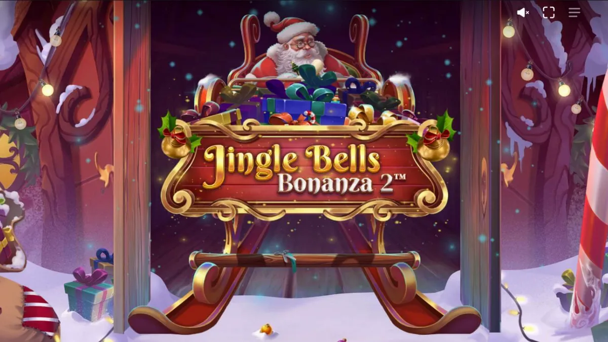 Tampilan visual slot Jingle Bells Bonanza 2 dengan tema Natal yang meriah dan penuh warna