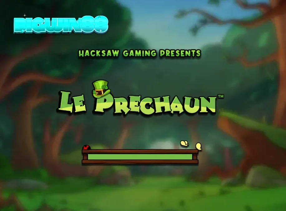 Tampilan visual slot Le Prechaun dengan karakter rakun dan elemen tema Irlandia